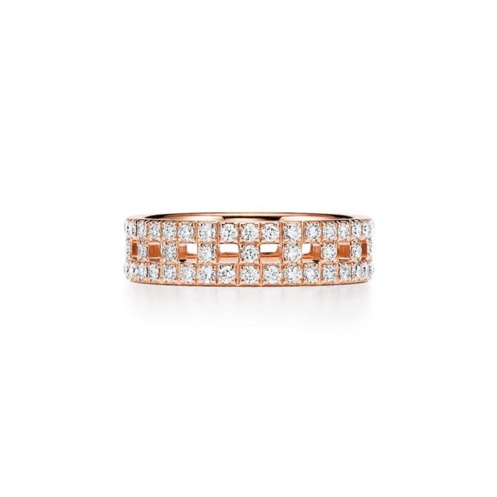 New, Tiffany & Co. True Ring 18k Rose Gold Diamond Ring (0.99 carat) sz 7.5